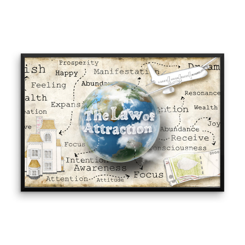 The Law Of Attraction Manifest Your Dreams Framed photo poster